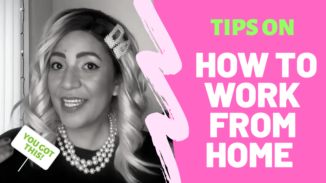 work from home tips with woman in wig