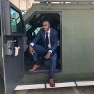 intern sitting in truck