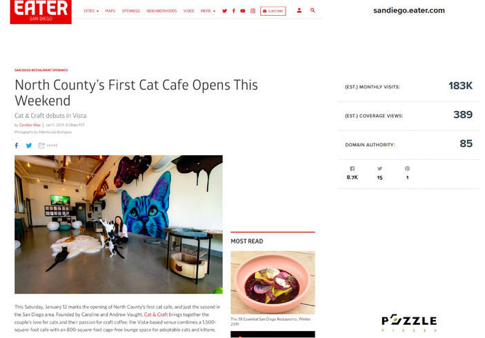 CAt & Craft features resulted from Puzzle Pieces Marketing PR