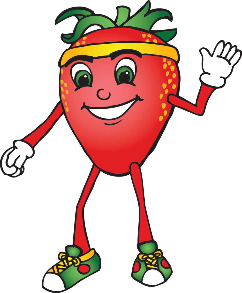 Strawberry runner cartoon for Vista Strawberry festival designed by Puzzle Pieces Marketing