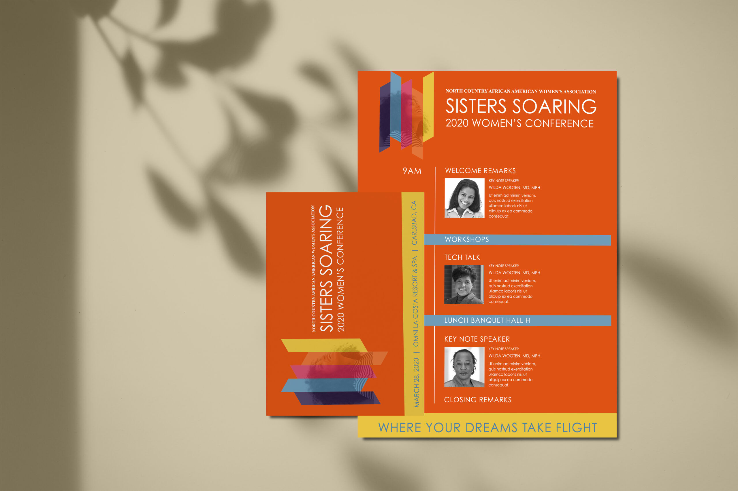 NCAAWA collateral designed by Puzzle Pieces Marketing President and Vice President Angel and Kristine Mason Broadus