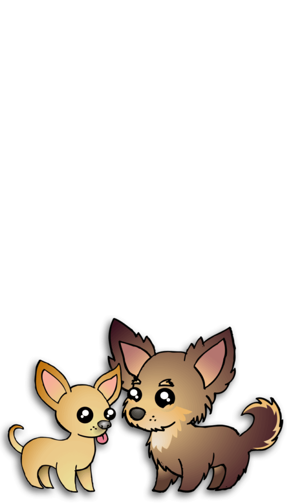 Puzzle Pieces Marketing cartoon dogs zoey and teenie