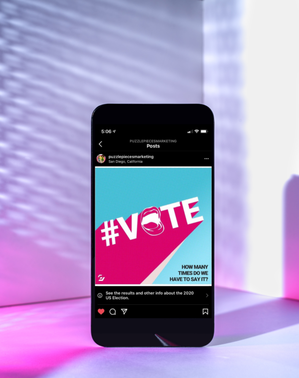 Puzzle Pieces Marketing Instagram feed on iphone