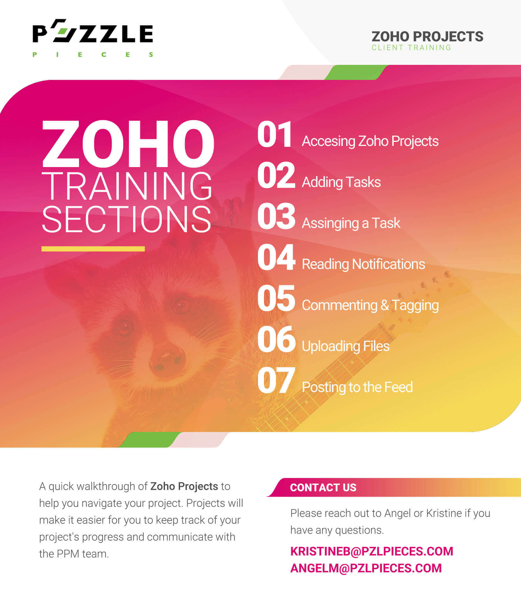 Zoho Projects tutorial from Puzzle Pieces Marketing