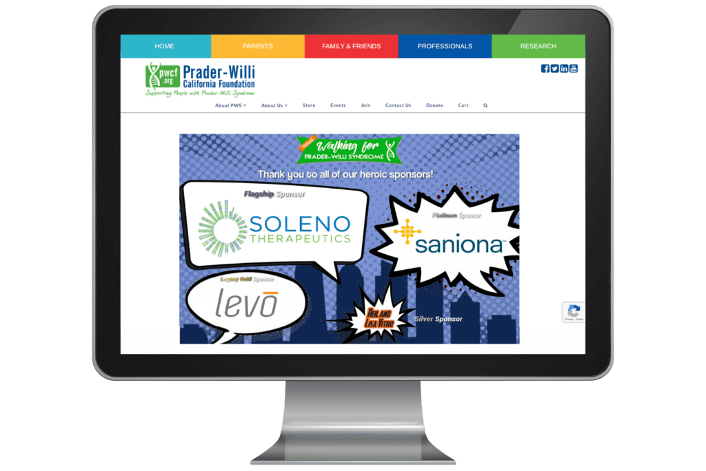 PWCF website old designed by Puzzle Pieces Marketing