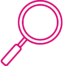 pink magnifying glass icon