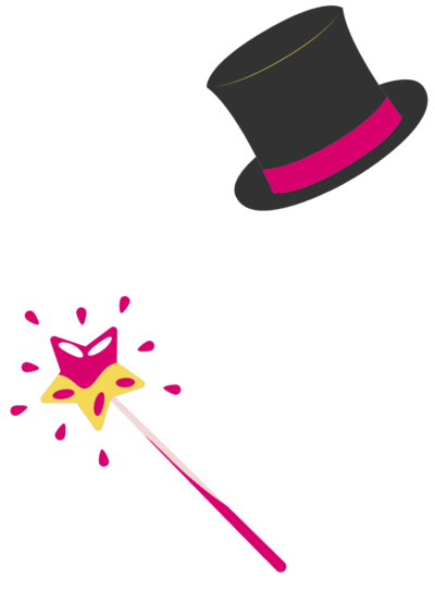 magician hat and wand icon