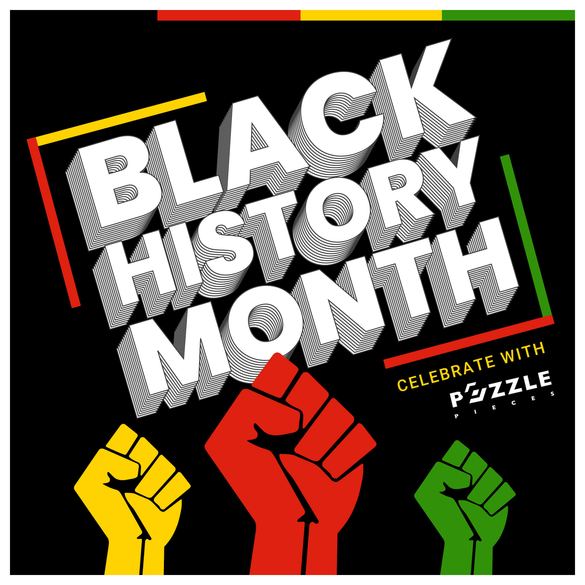 Black History Month Puzzle Pieces Marketing