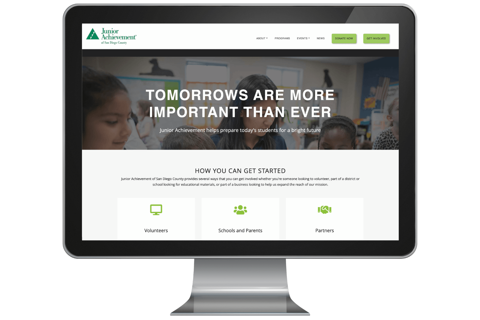 Junior Achievement of San Diego County old website (before)