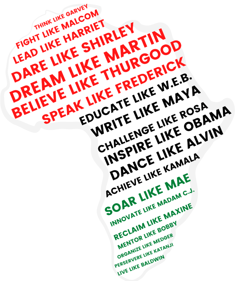 Africa shaped names of historical black figures