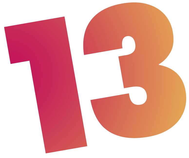 Large number 13 graphic