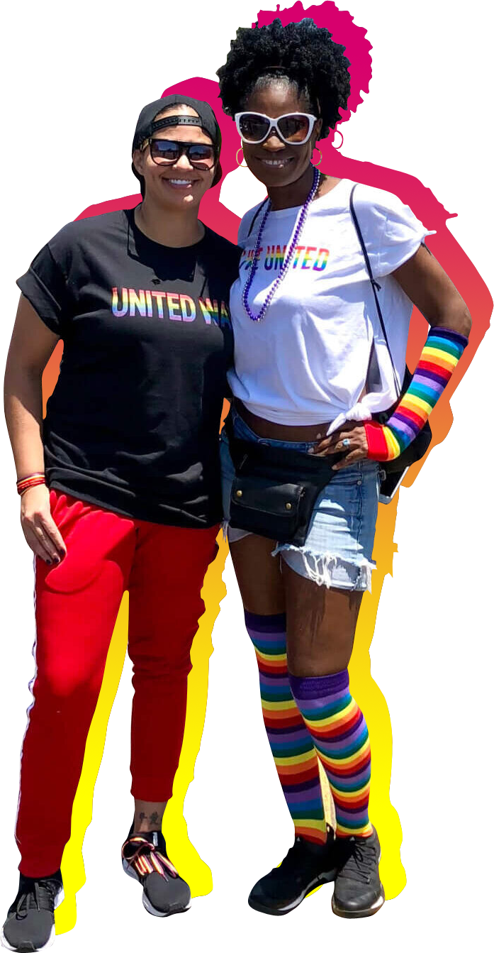 Kristine and Angel Mason Broadus at San Diego Pride