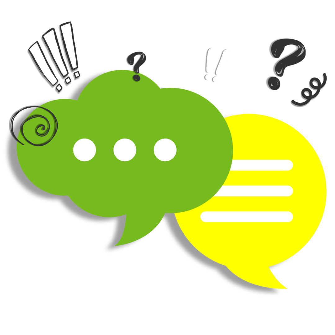 Green and yellow talk bubbles