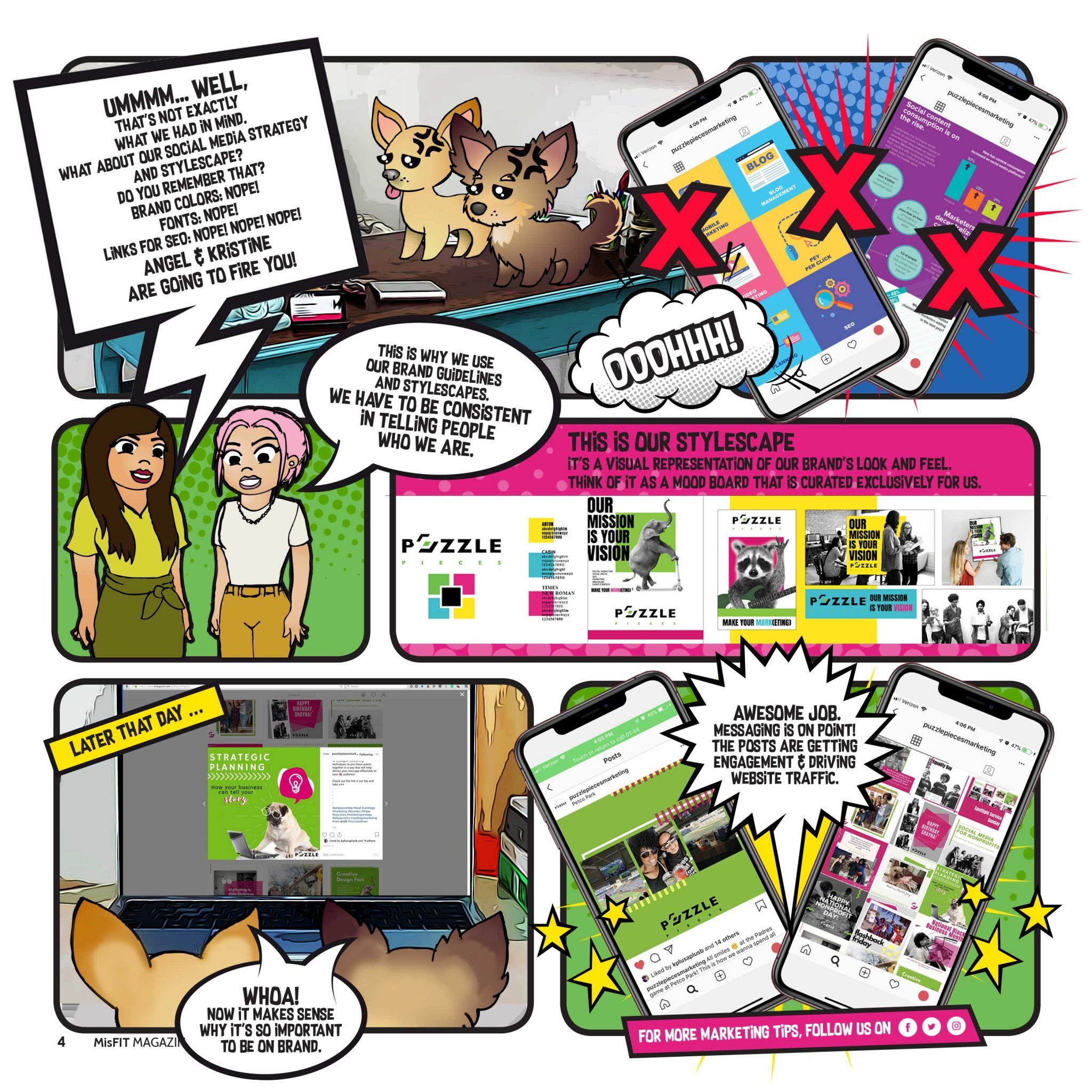 Puzzle Pieces Marketing cartoon strip