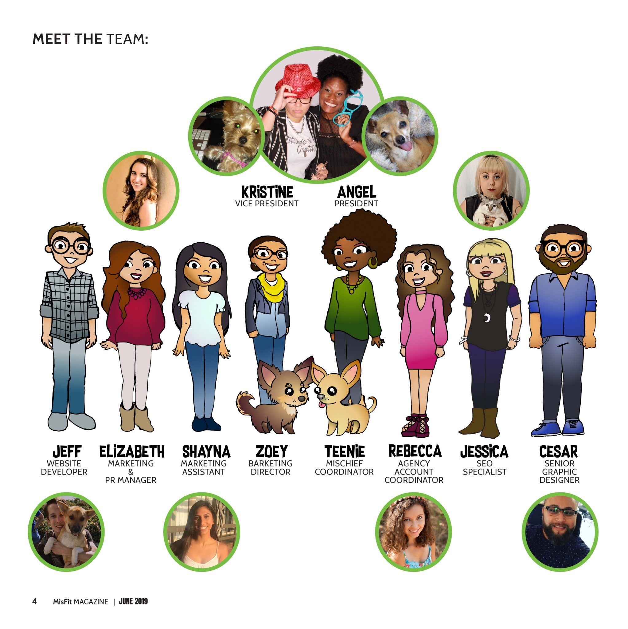 Puzzle Pieces Marketing cartoon strip with team