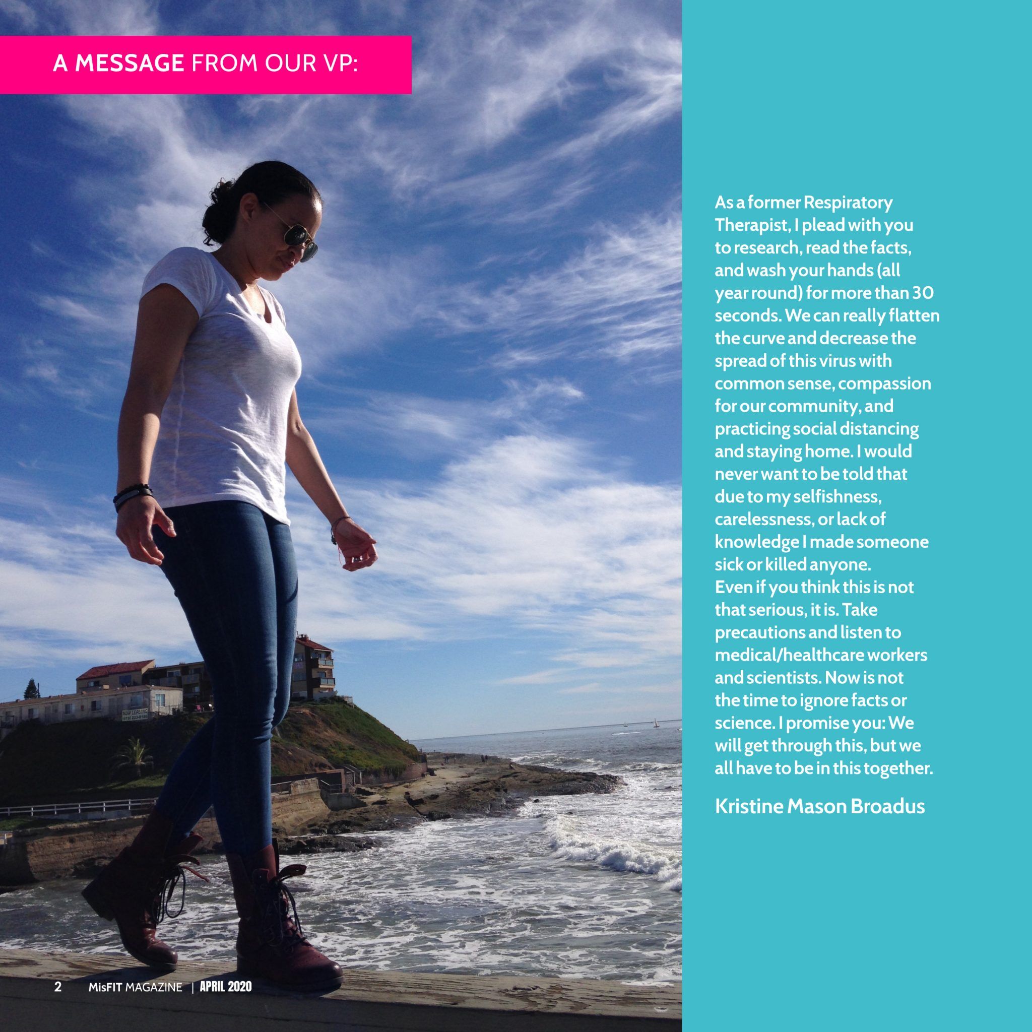 Puzzle Pieces Marketing Vice President Kristine Mason Broadus on pier walking in Ocean Beach San Diego